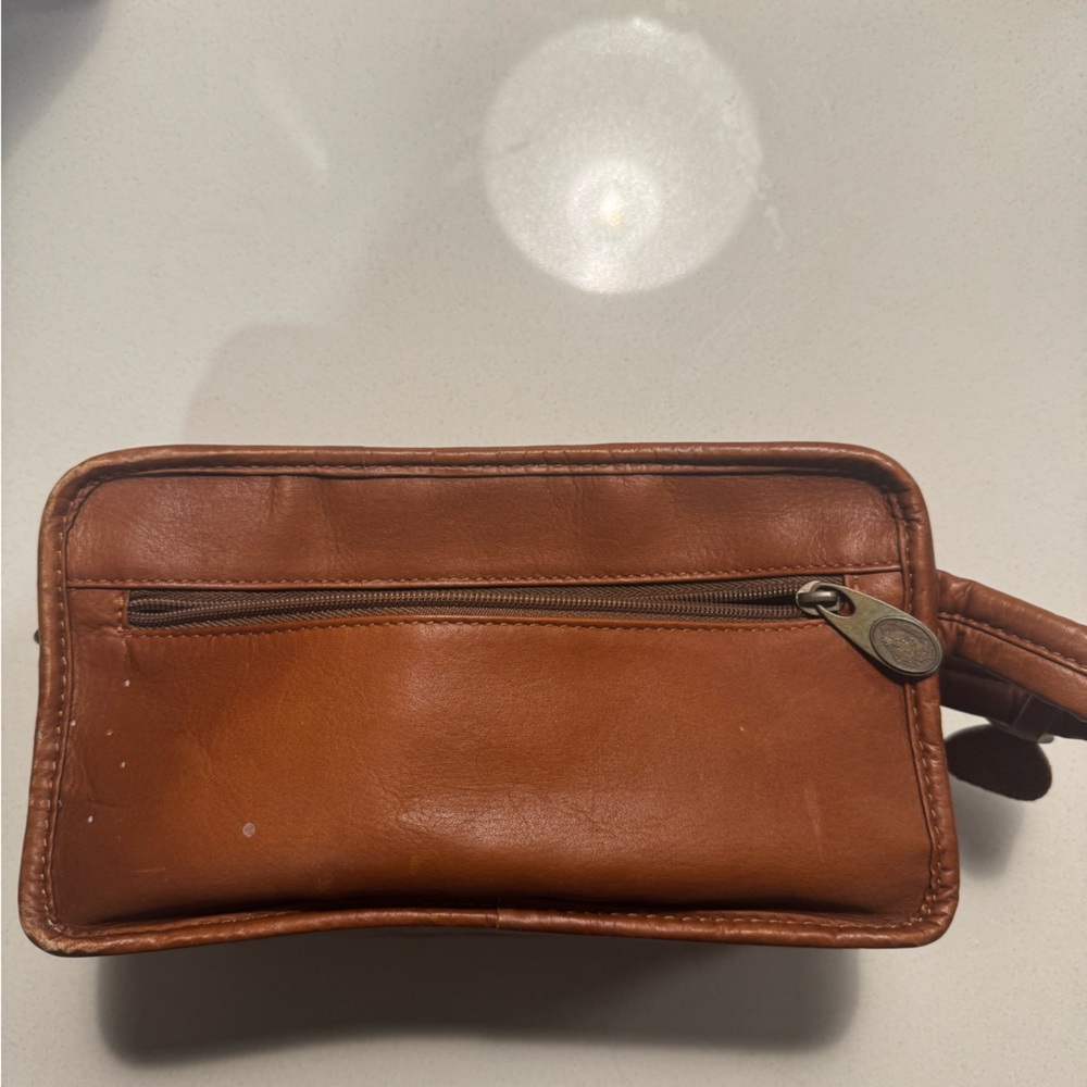Brown Leather Men's Toiletry Bag